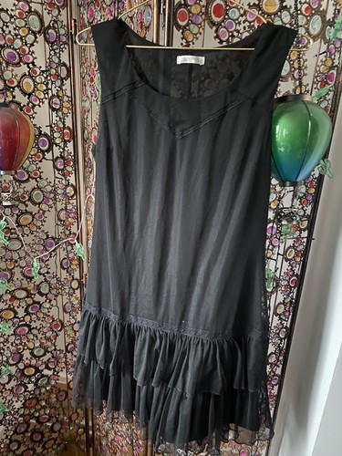 Schwarzes romantisches kleid - schwarzes,
