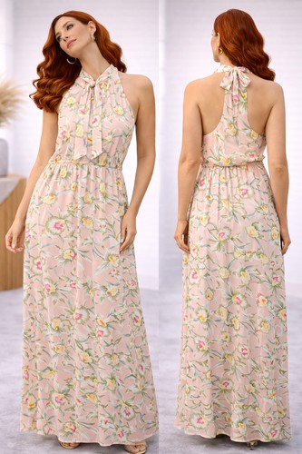 Romantisches maxikleid mit - romantisches,