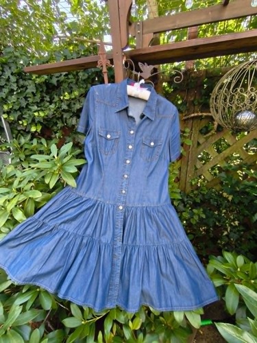 Jeanskleid romantisch mit - romantisch,