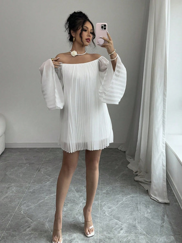 Romantisches weißes minikleid - romantisches,
