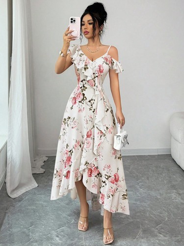 Romantisches langes damenkleid - romantisches,