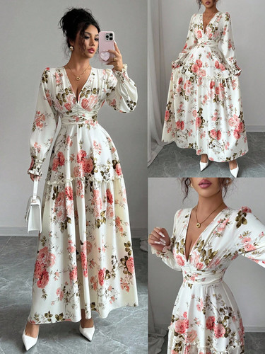 Romantisches damen maxikleid - romantisches,