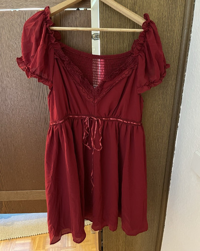 Weinrotes minikleid 2xl mit - 2xl,
