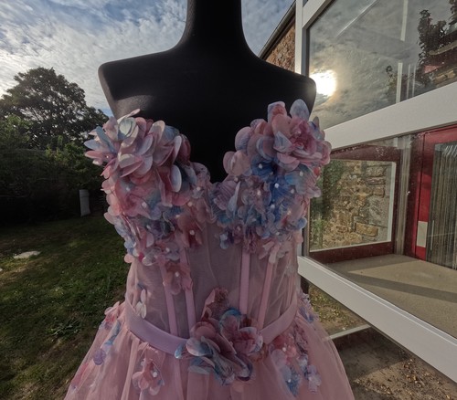 Rosé tüllkleid mit - mit, floralen